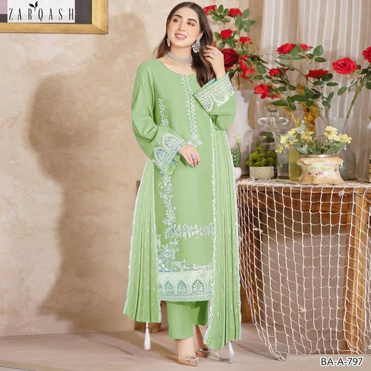 ZARQASH LAWN EMBROIDERY UNSTITCHED 3PC