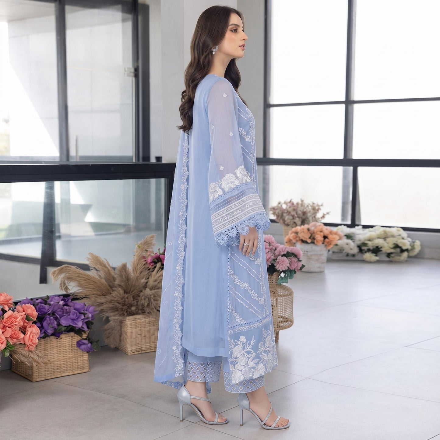 AZURE LAWN EMBROIDERED UNSTITCHED 3PC