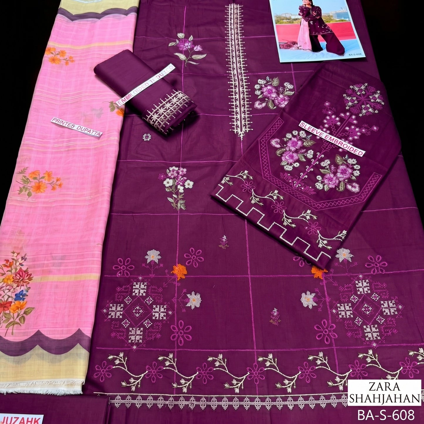 ZARA SHAHJAHAN LAWN EMBROIDERED UNSTITCHED 3PC
