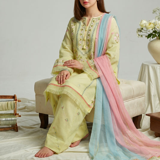 ZARA SHAHJAHAN LAWN EMBROIDERED UNSTITCHED 3PC