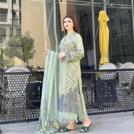 EMBROIDERED DHANAK UNSTITCHED WINTER 3PC