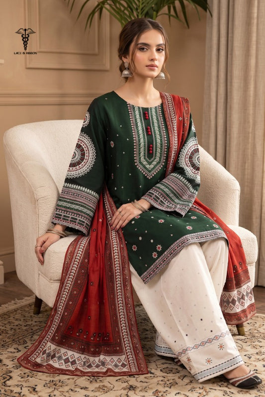 LCRB-301 EMBROIDERED LAWN UNSTITCHED SUMMER 3PC