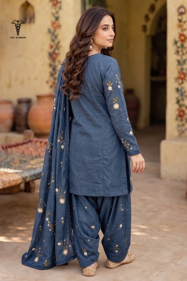 LCRB-44 EMBROIDERED DHANAK UNSTITCHED WINTER 3PC