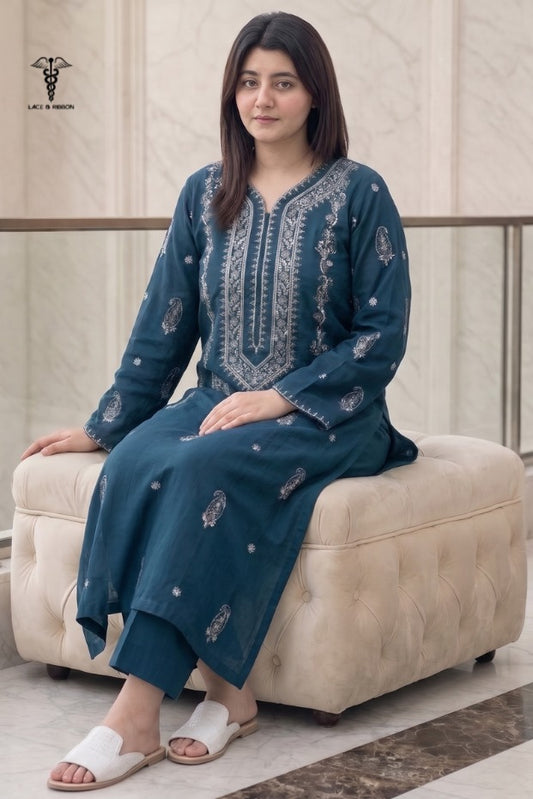 LCRB-107 EMBROIDERED DHANAK UNSTITCHED WINTER 2PC