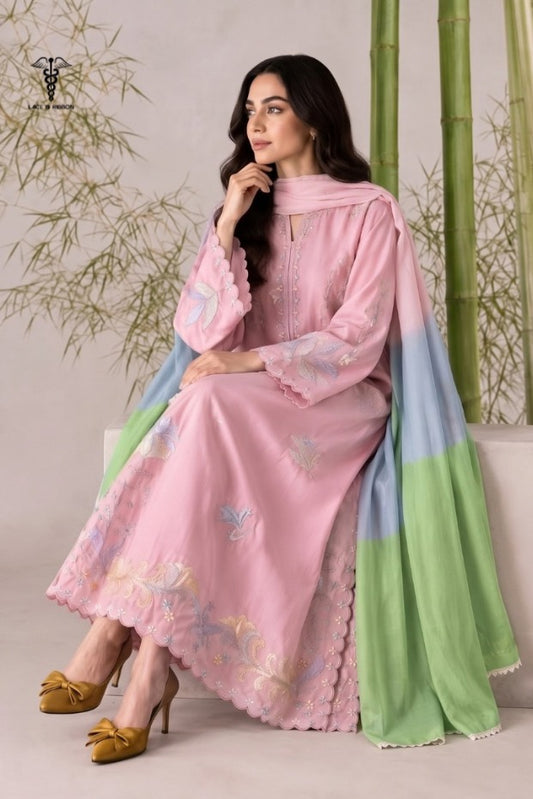 LCRB-27 EMBROIDERED DHANAK UNSTITCHED WINTER 3PC