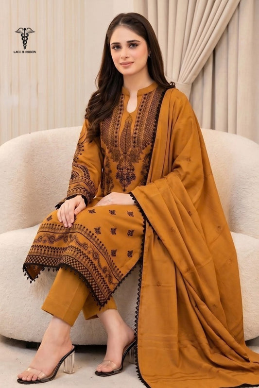 LCRB-31 EMBROIDERED DHANAK UNSTITCHED WINTER 3PC