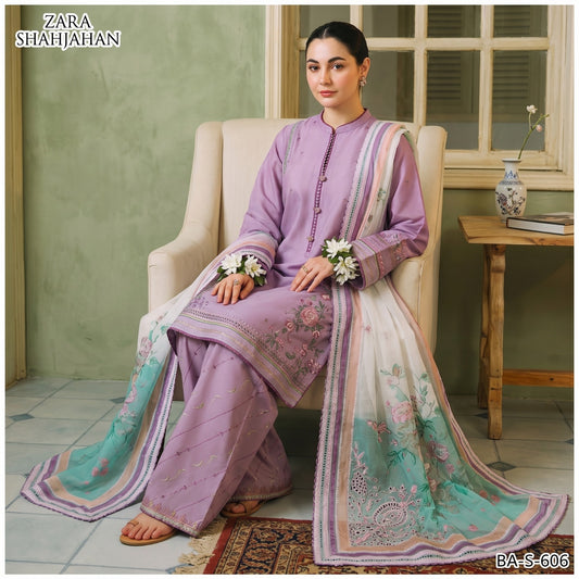 ZARA SHAHJAHAN LAWN EMBROIDERED UNSTITCHED 3PC