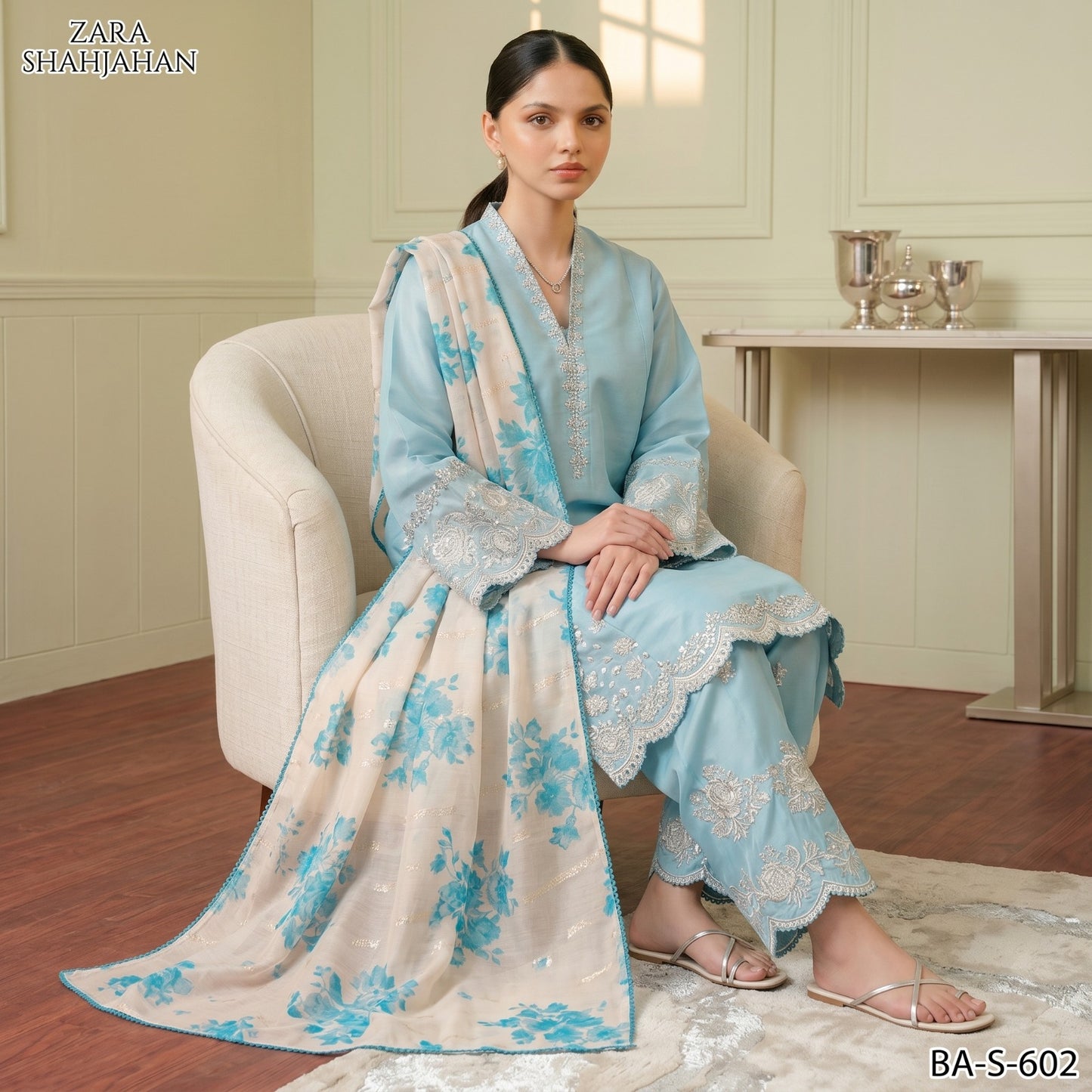 ZARA SHAHJAHAN LAWN EMBROIDERY UNSTITCHED 3pc