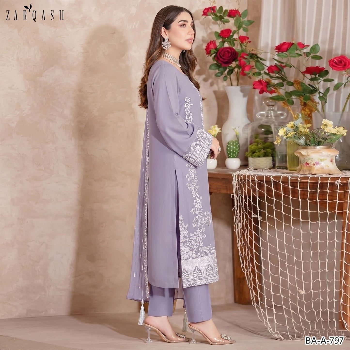 ZARQASH LAWN EMBROIDERY UNSTITCHED 3pc