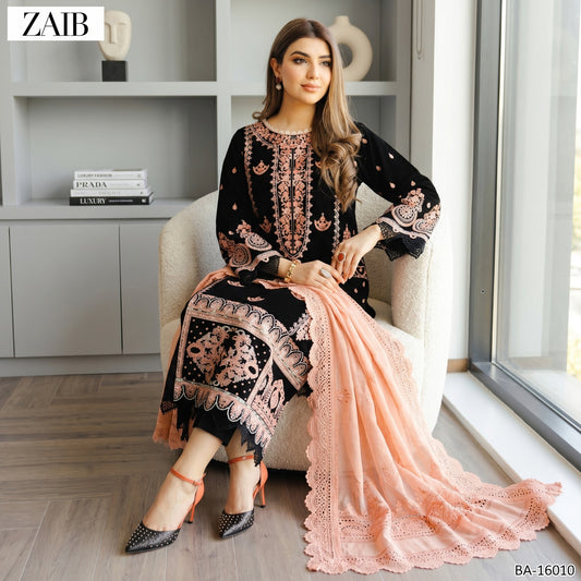 ZAIB LAWN EMBROIDERED UNSTITCHED 3PC