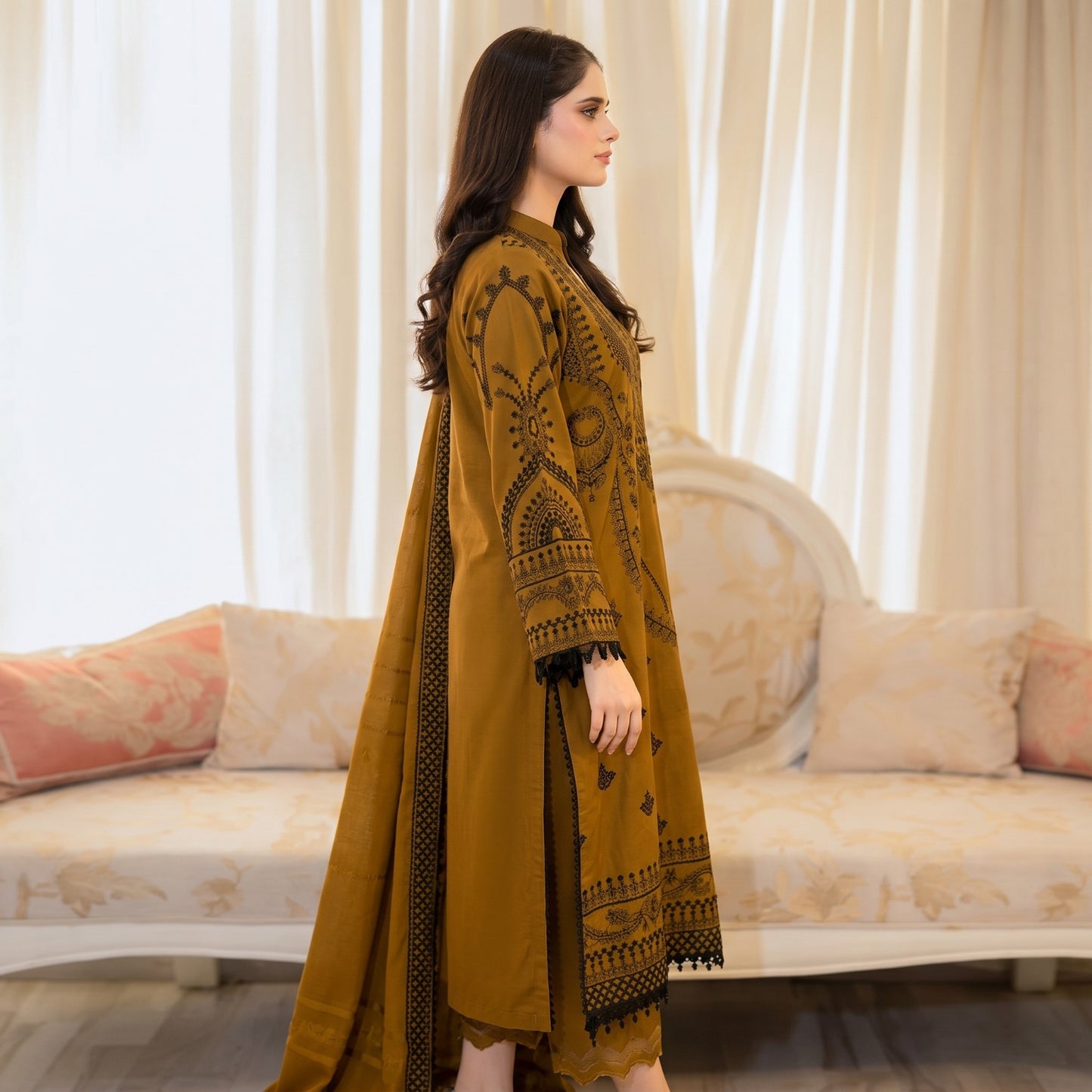 BAROQUE LAWN EMBROIDERED UNSTITCHED 3pc