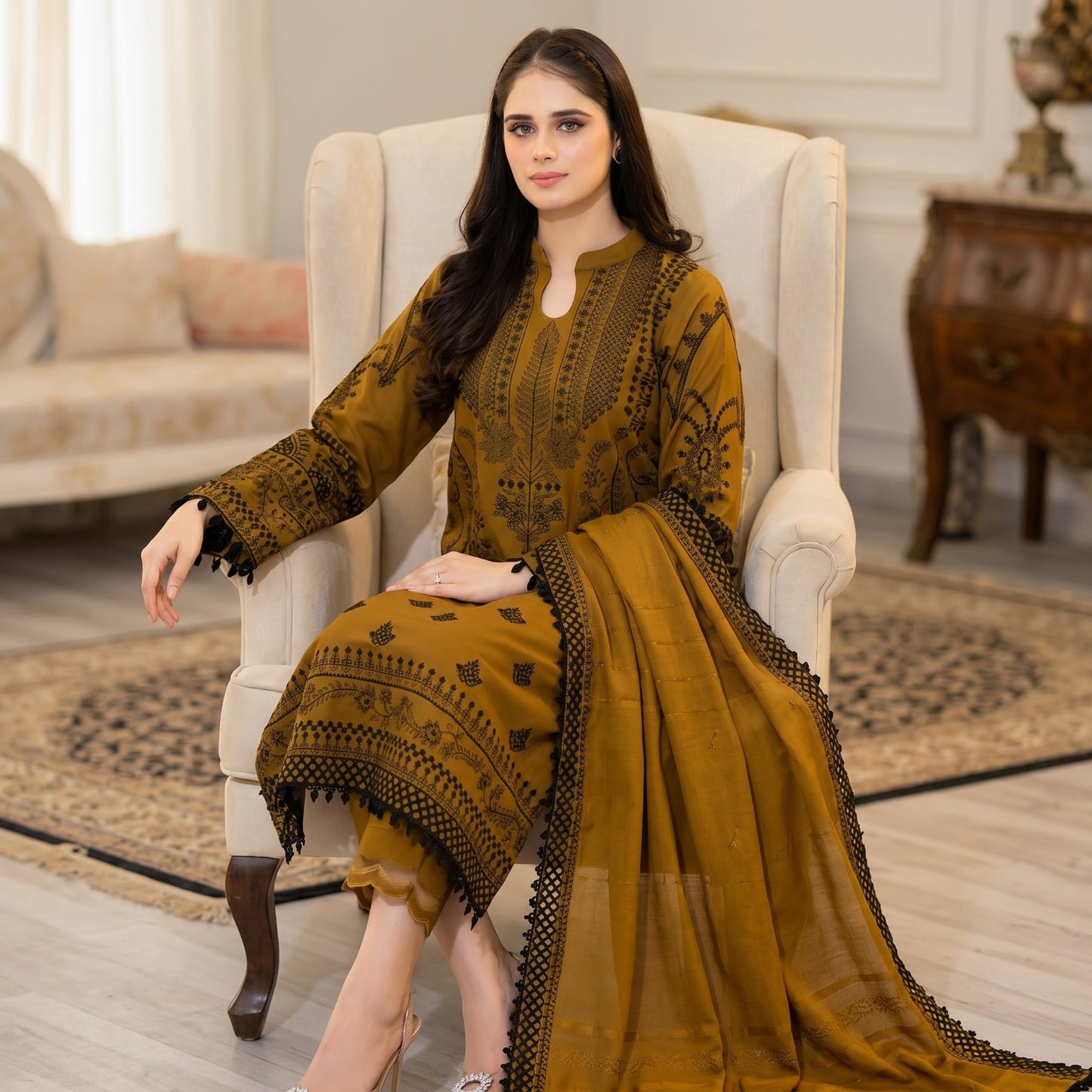 BAROQUE LAWN EMBROIDERED UNSTITCHED 3pc