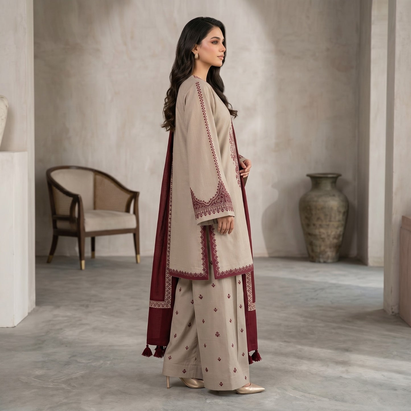 BAROQUE LAWN EMBROIDERED UNSTITCHED 3PC