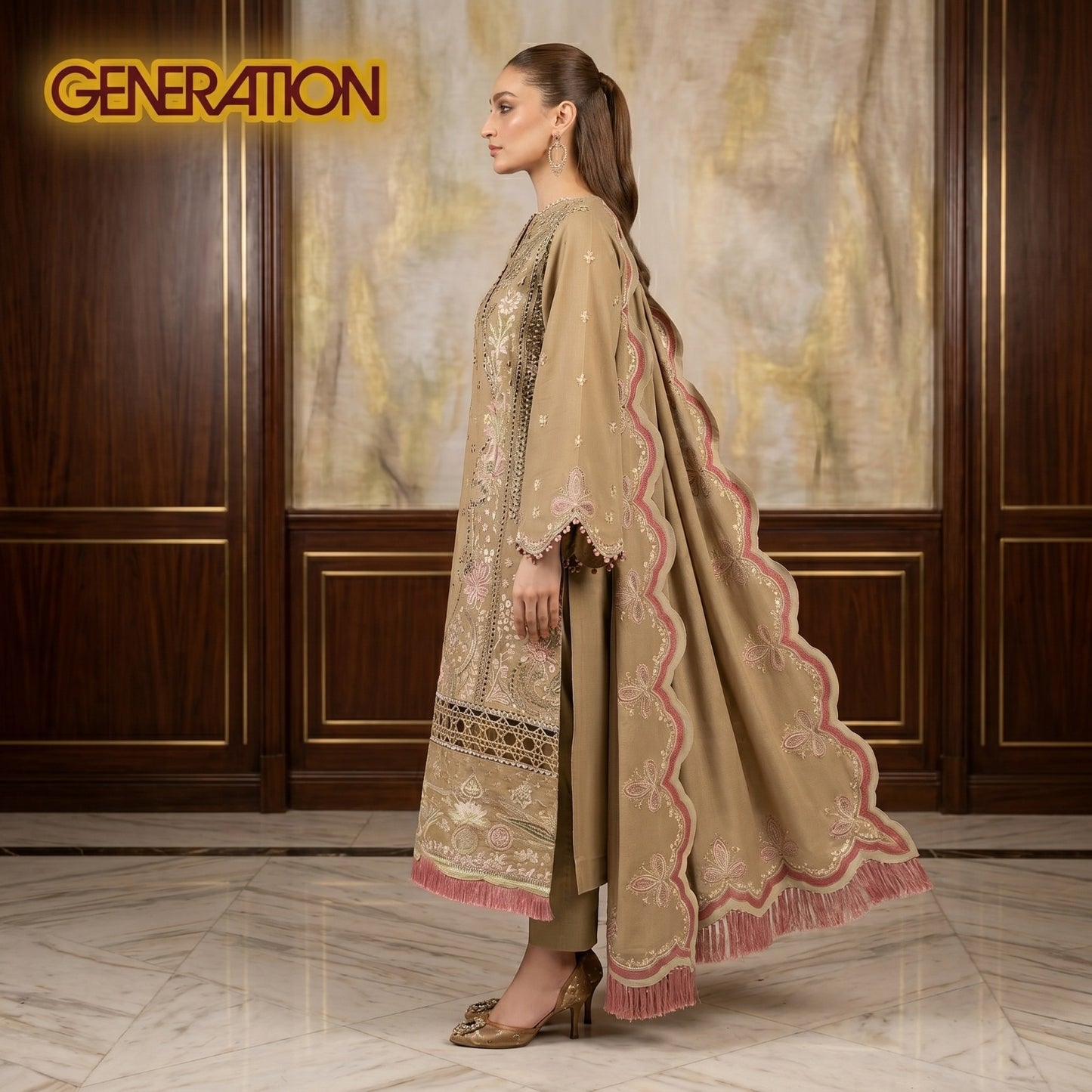 GENERATION LAWN EMBROIDERED UNSTITCHED 3PC