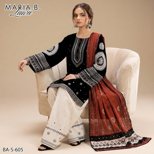 MARIA.B LAWN EMBROIDERED UNSTITCHED 3PC