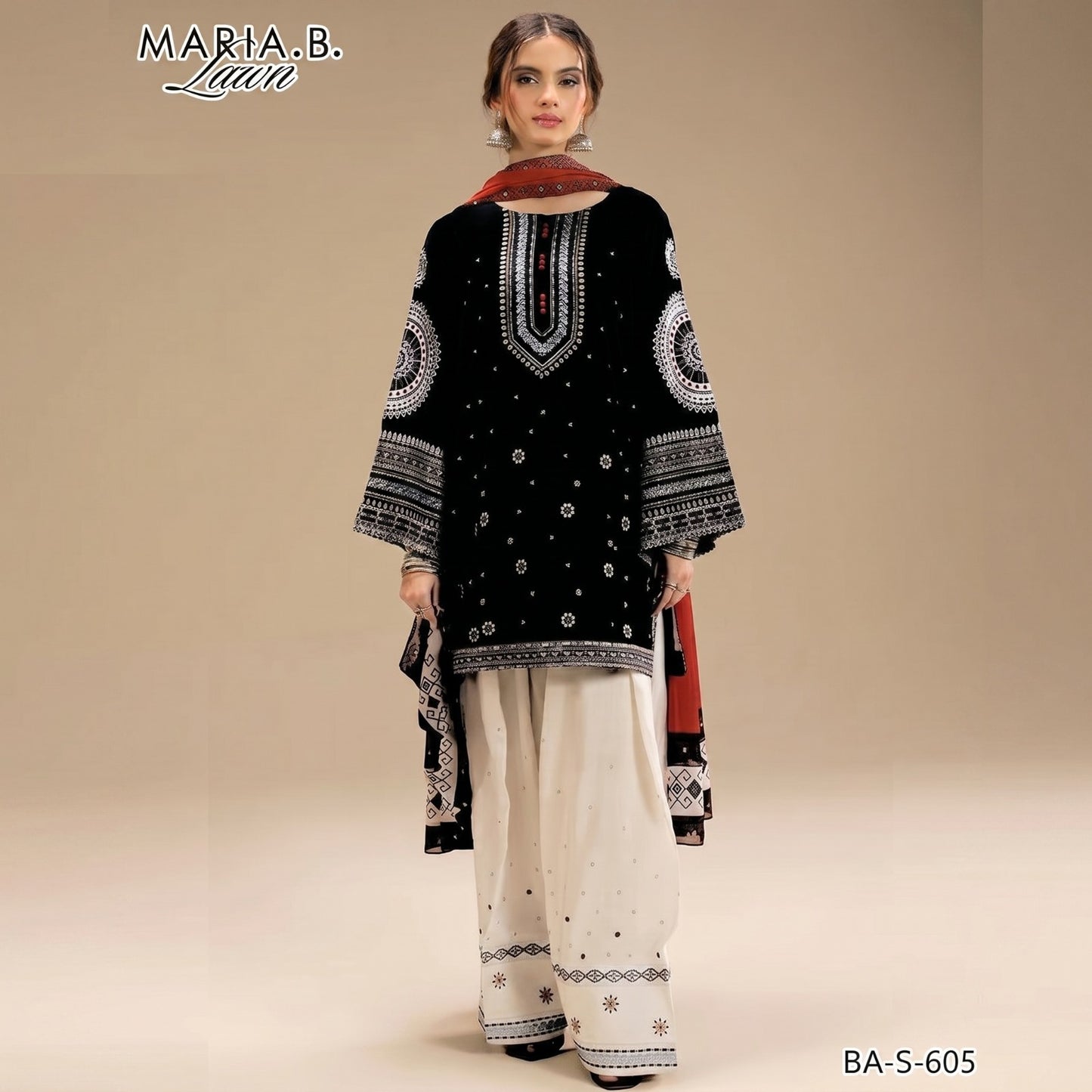 MARIA.B LAWN EMBROIDERED UNSTITCHED 3PC