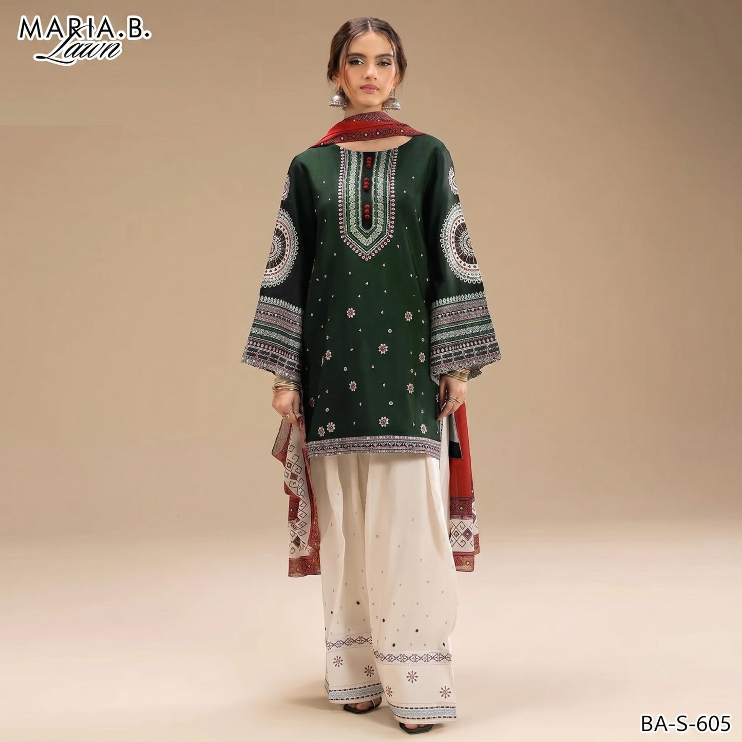 MARIA.B LAWMN EMBROIDERED UNSTITCHED 3PC