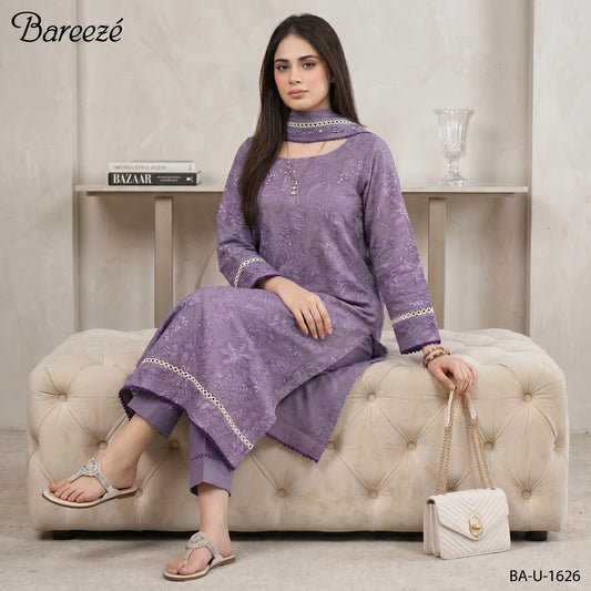 BAREEZE LAWN EMBROIDERED UNSTITCHED 3PC