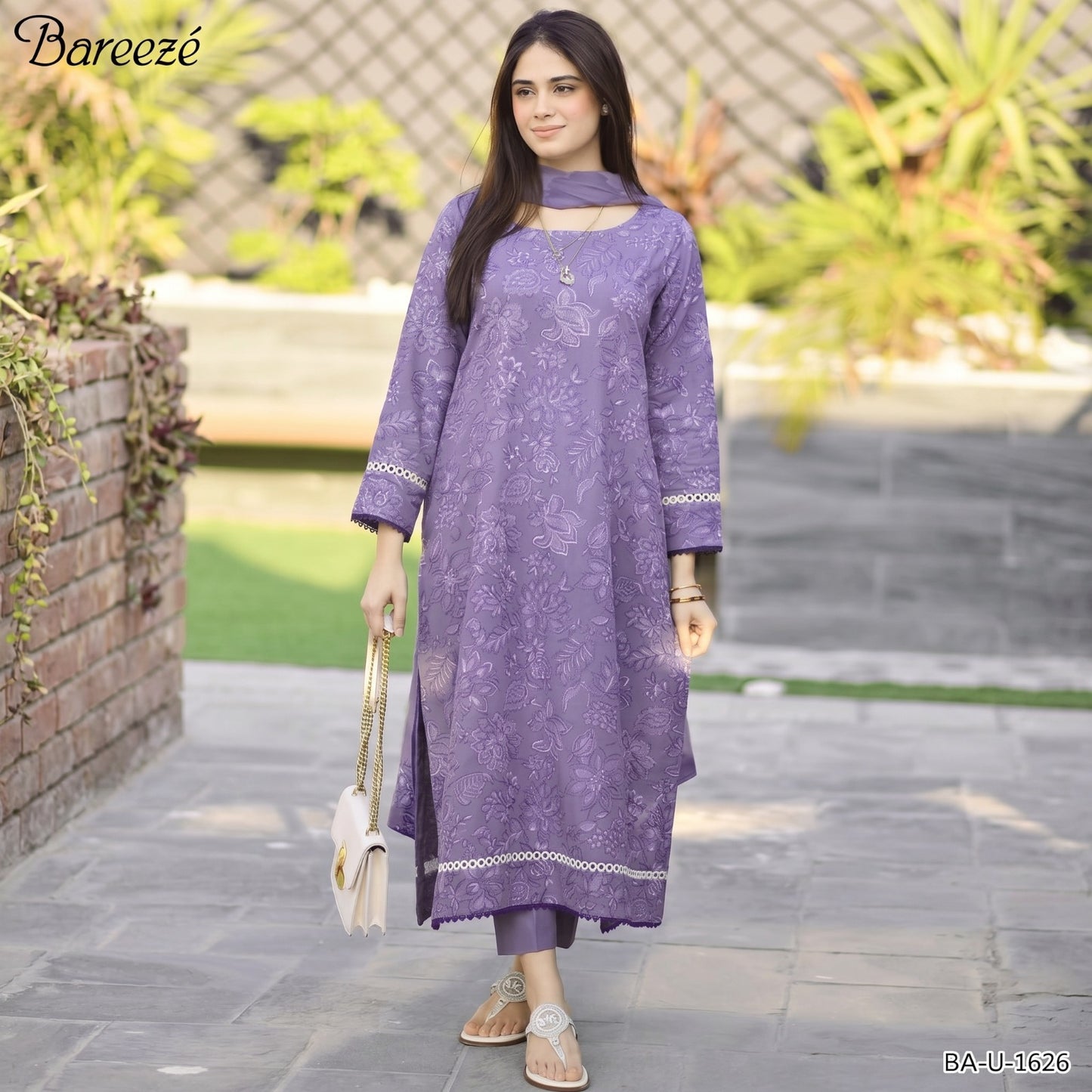 BAREEZE LAWN EMBROIDERED UNSTITCHED 3PC