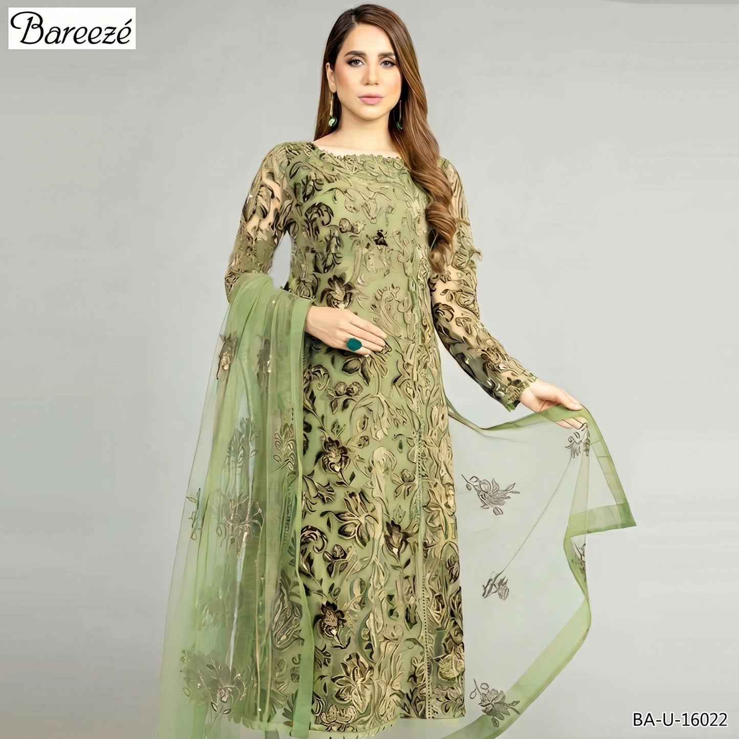 BAREEZE LAWN EMBROIDERED UNSTITCHED 3PC