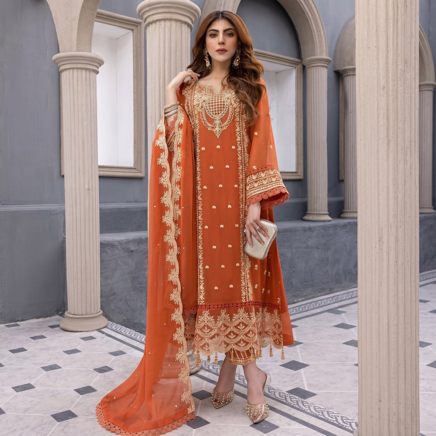 AZURE LAWN EMBROIDERED UNSTITCHED 3PC