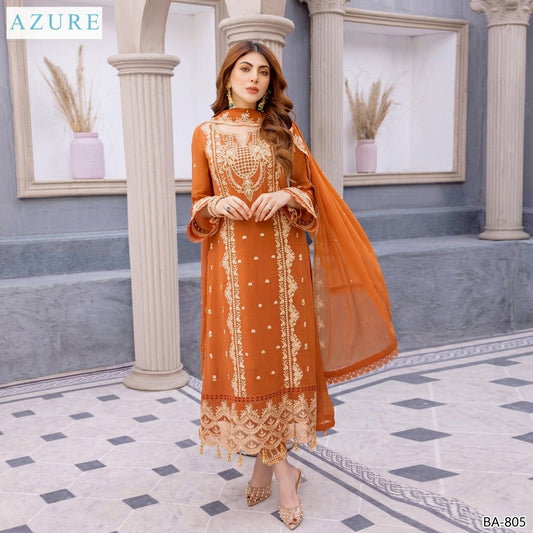 AZURE LAWN EMBROIDERED UNSTITCHED 3PC