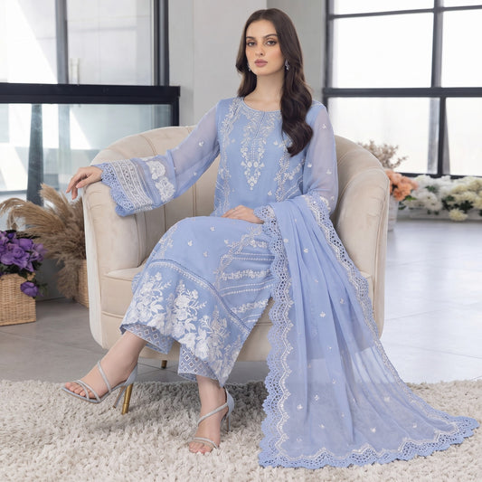 AZURE LAWN EMBROIDERED UNSTITCHED 3PC
