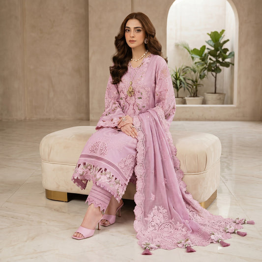 GENERATION LAWN CHICKENKARI EMBROIDERED UNSTITCHED 3PC