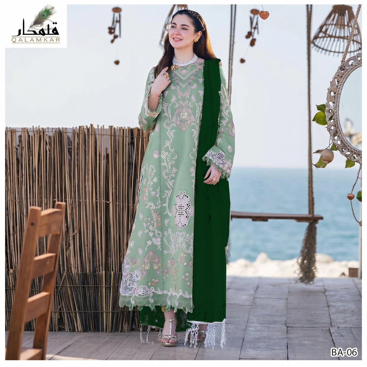 QALAMKAR LAWN EMBROIDERY UNSTITCHED 3pc