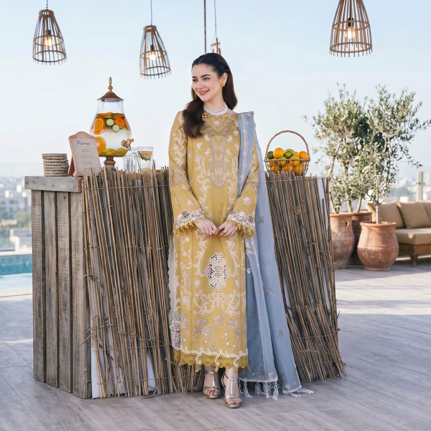 QALAMKAR LAWN EMBROIDERY UNSTITCHED 3pc
