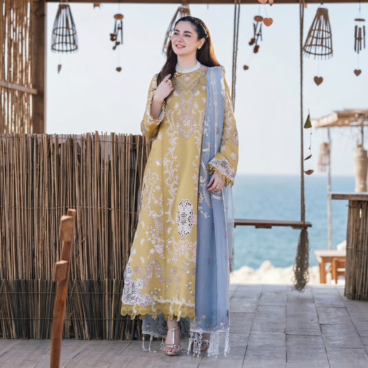 QALAMKAR LAWN EMBROIDERY UNSTITCHED 3pc