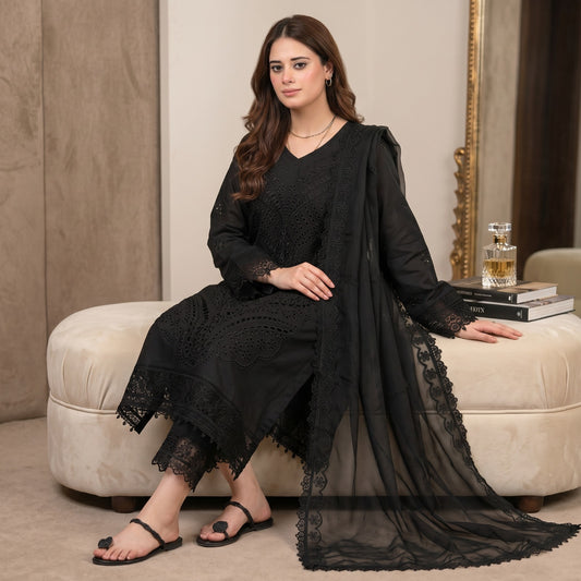 BAREEZE HEAVY CHICKEN KARI LAWN EMBROIDERED UNSTITCHED 3PC
