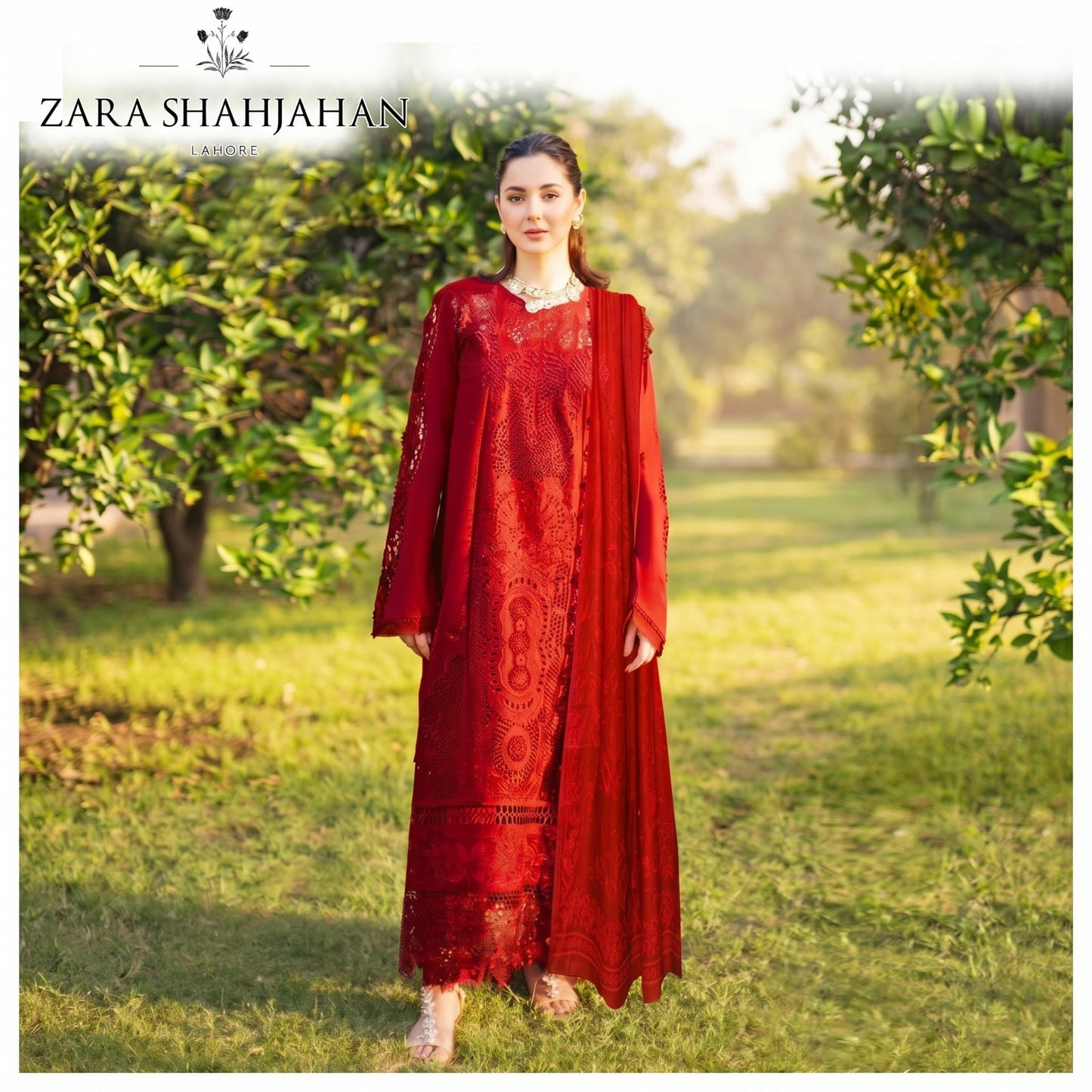 ZARA SHAHJAHAN HEAVY CHICKENKARI LAWN EMBROIDERED UNSTITCHED 3PC