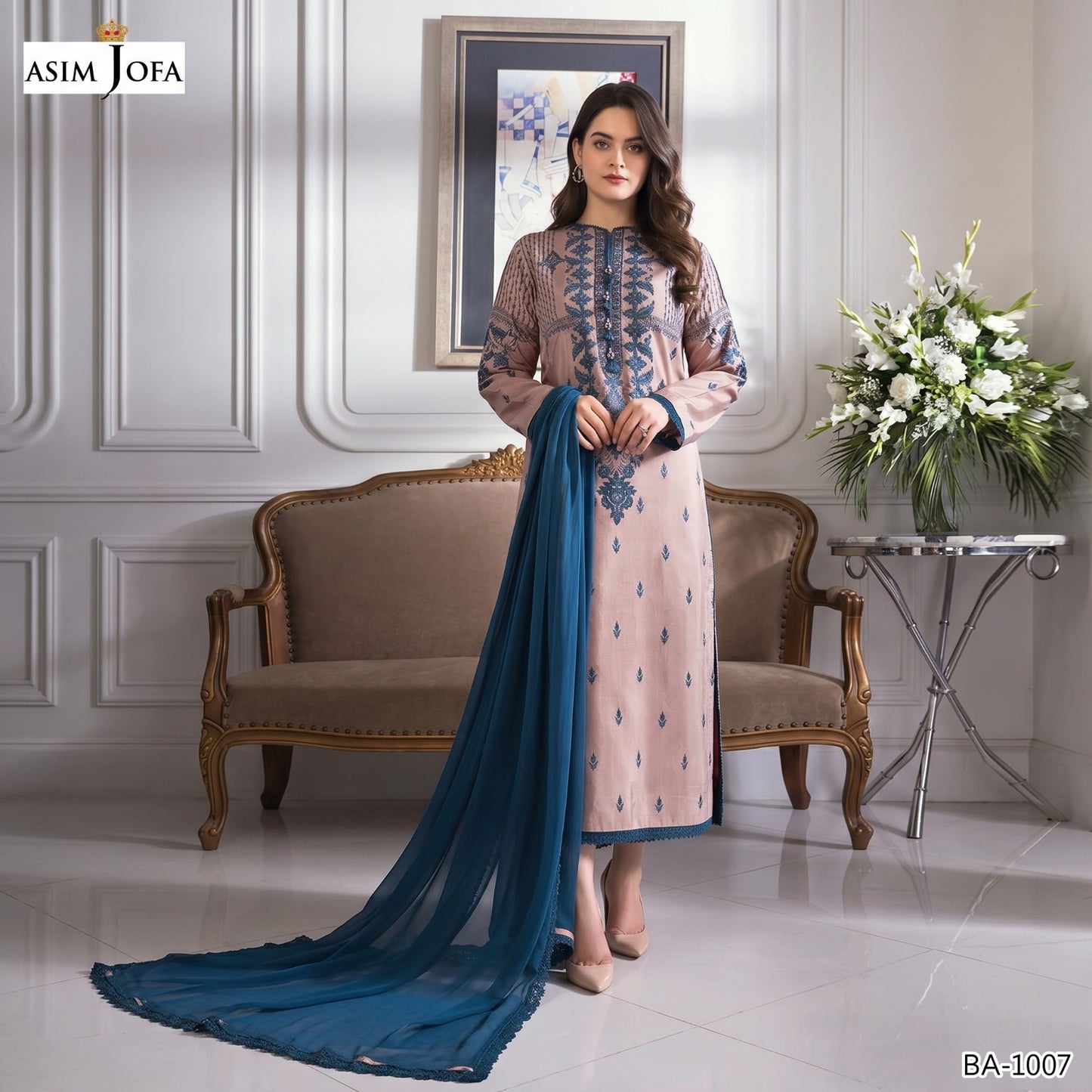 ASIM JOFA LAWN EMBROIDERED UNSTITCHED 3PC