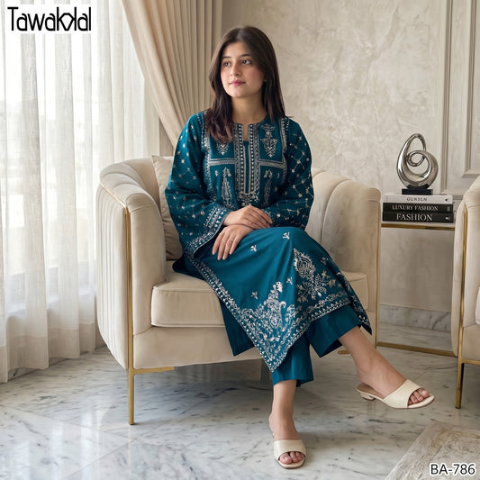 TAWAKKAL LAWN EMBROIDERY UNSTITCHED 2PC