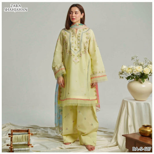 ZARA SHAHJAHAN LAWN EMBROIDERED UNSTITCHED 3PC