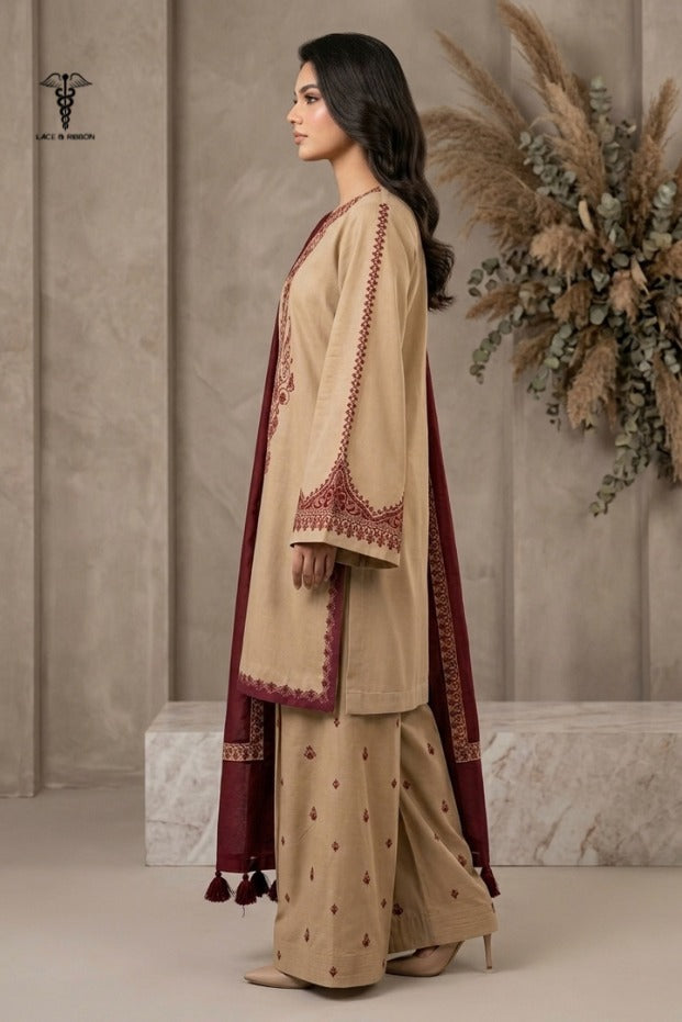 LCRB-02 EMBROIDERED DHANAK UNSTITCHED WINTER 3PC