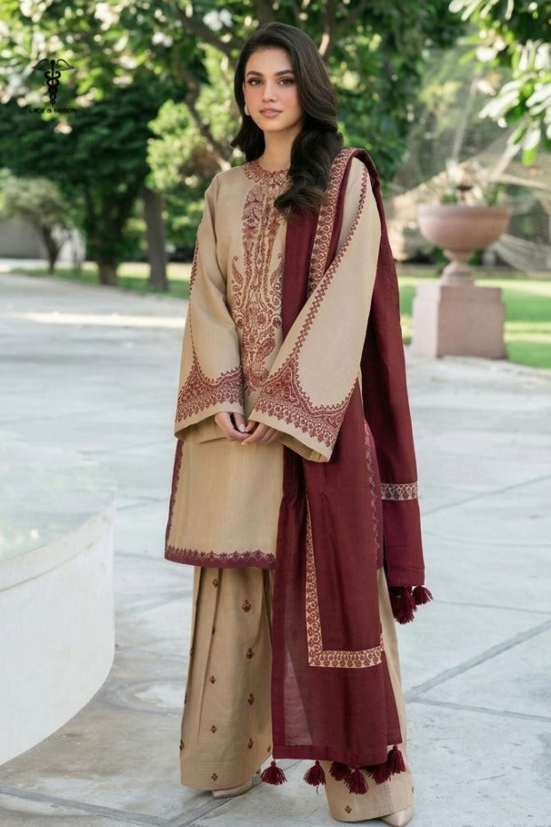 LCRB-02 EMBROIDERED DHANAK UNSTITCHED WINTER 3PC