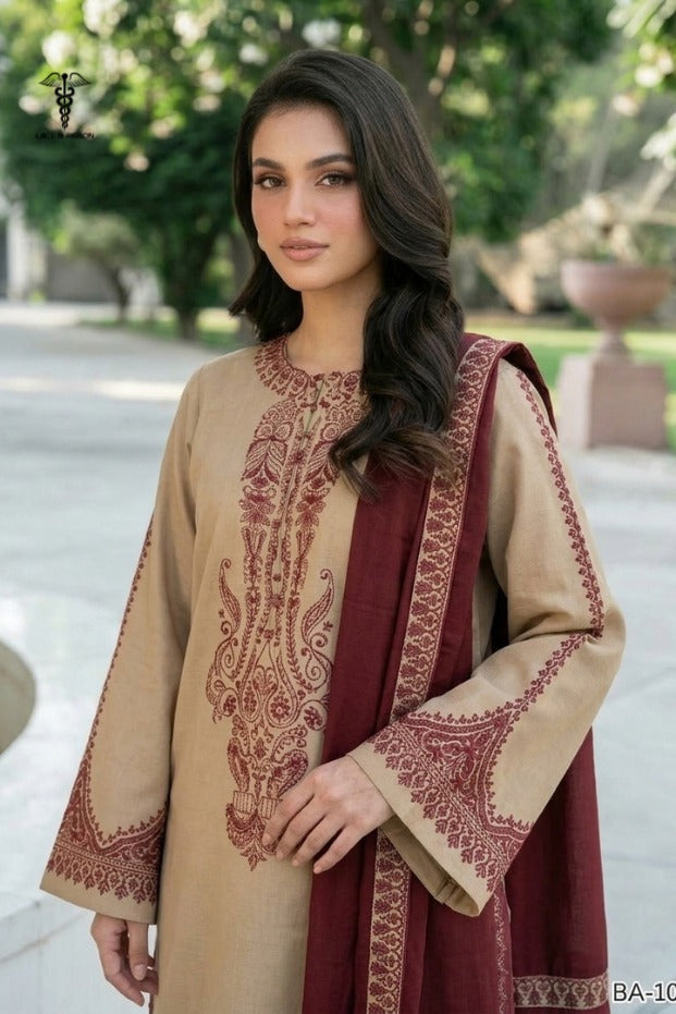 LCRB-02 EMBROIDERED DHANAK UNSTITCHED WINTER 3PC