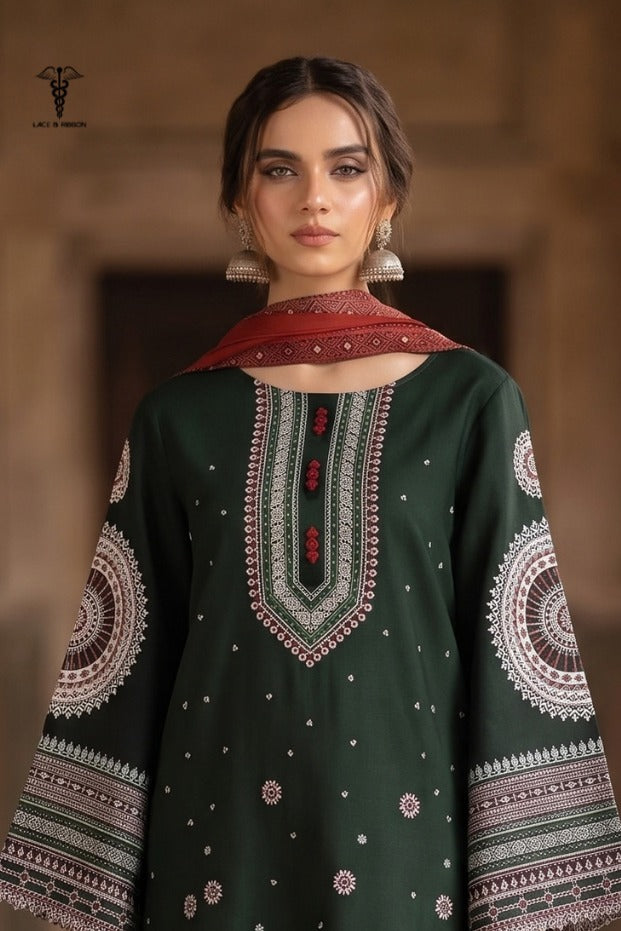 LCRB-301 EMBROIDERED LAWN UNSTITCHED SUMMER 3PC