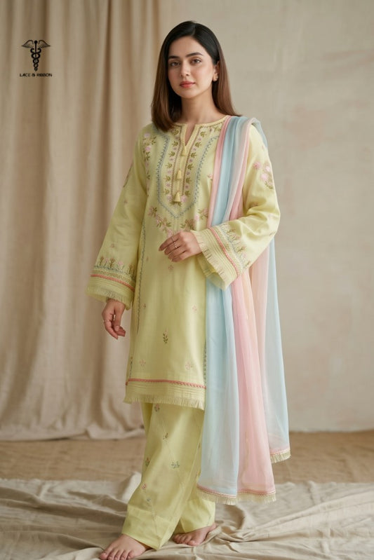LCRB-305 EMBROIDERED LAWN UNSTITCHED SUMMER 3PC