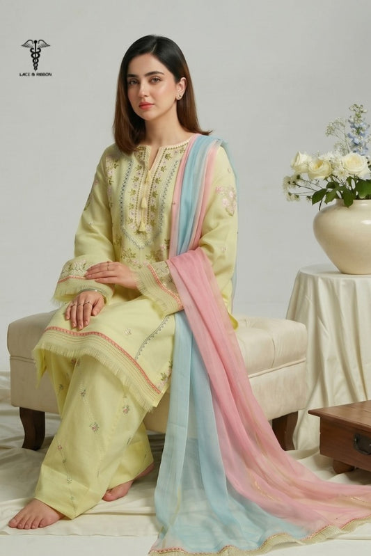 LCRB-305 EMBROIDERED LAWN UNSTITCHED SUMMER 3PC