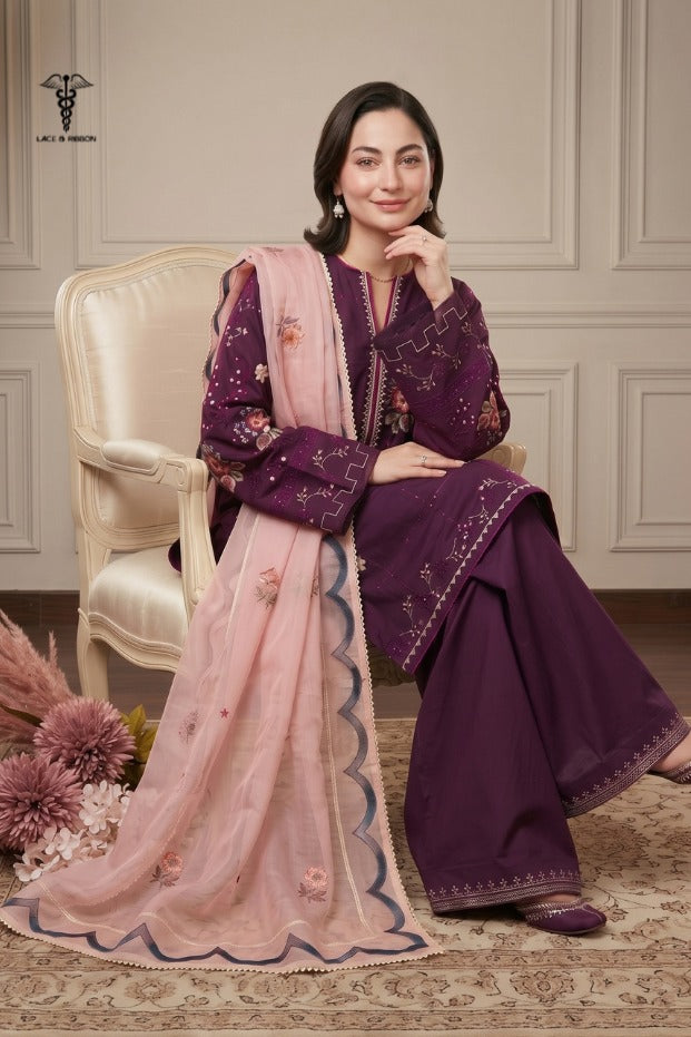 LCRB-309 EMBROIDERED LAWN UNSTITCHES SUMMER 3PC