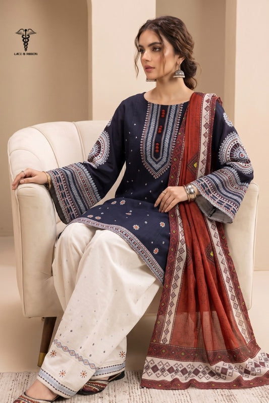 LCRB-307 EMBROIDERED LAWN UNSTITCHED SUMMER 3PC