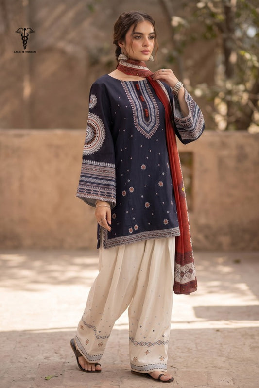 LCRB-307 EMBROIDERED LAWN UNSTITCHED SUMMER 3PC