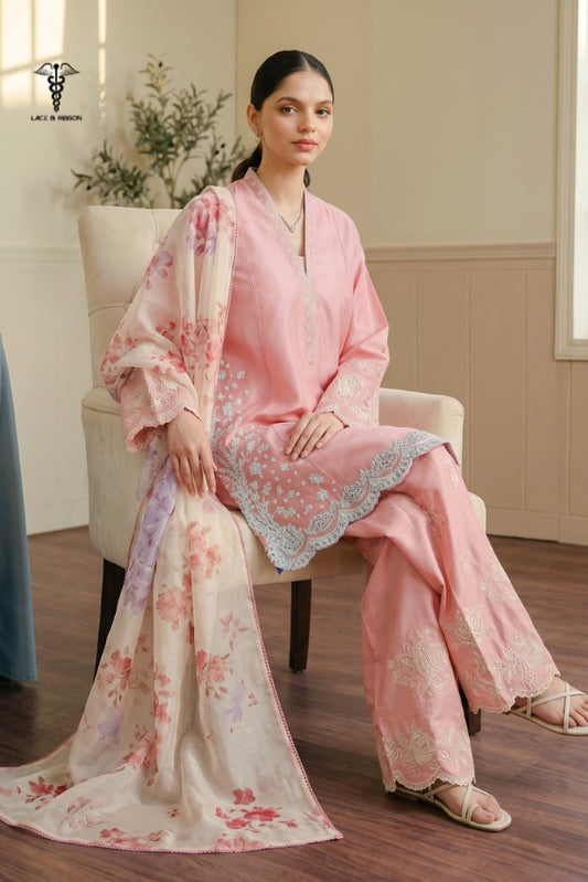 LCRB-302 EMBROIDERED LAWN UNSTITCHED SUMMER 3PC