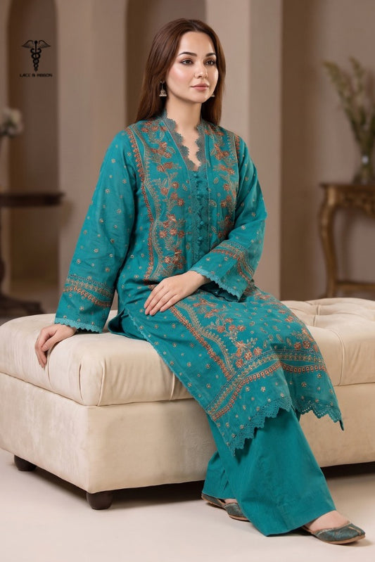 LCRB-409 EMBROIDERED LAWN UNSTITCHED SUMMER 2PC