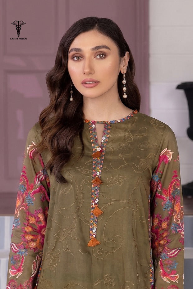 LCRB-102 EMBROIDERED DHANAK UNSTITCHED WINTER 2PC