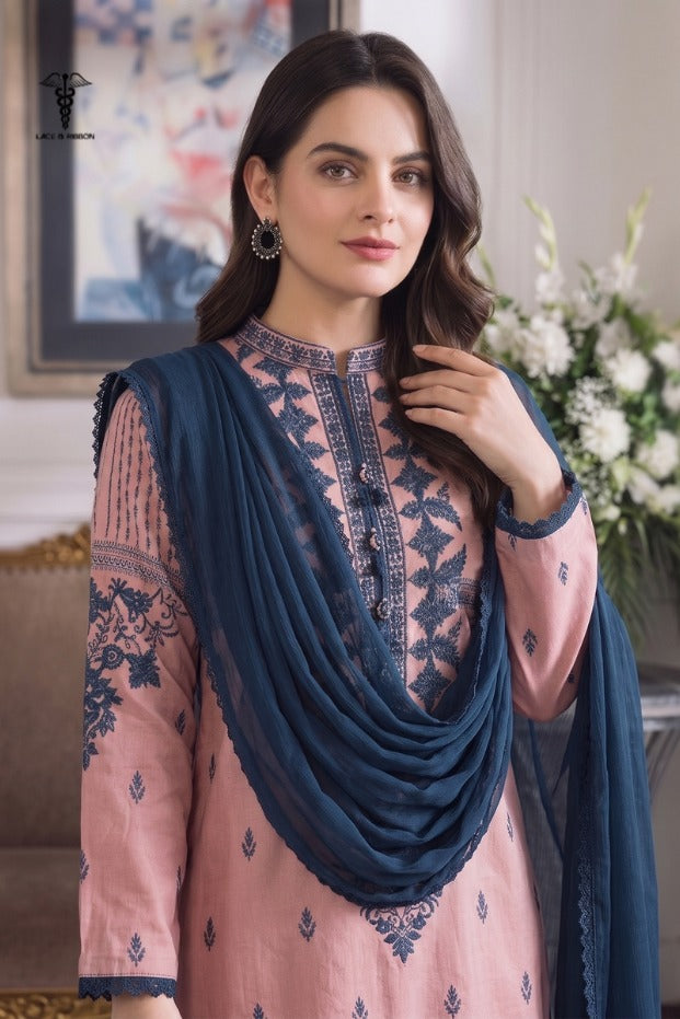 LCRB-32 EMBROIDERED DHANAK UNSTITCHED WINTER 3PC
