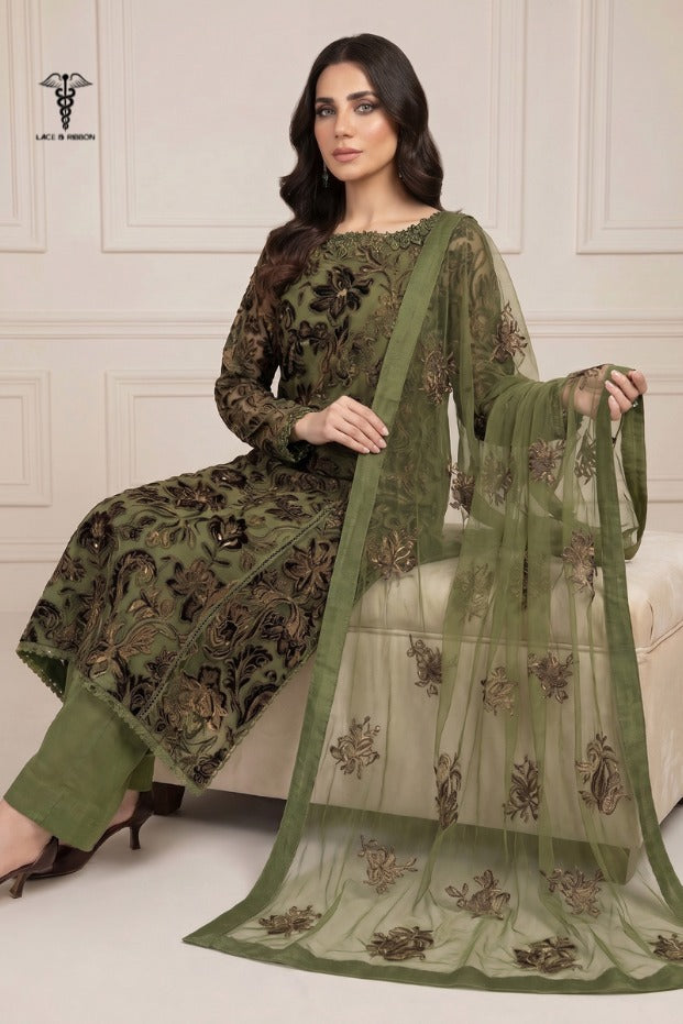 LCRB-34 EMBROIDERED DHANAK UNSTITCHED WINTER 3PC